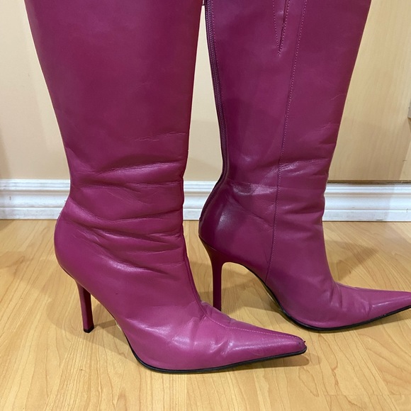 Aldo Leather purple boots size 39/8 - Picture 2 of 13